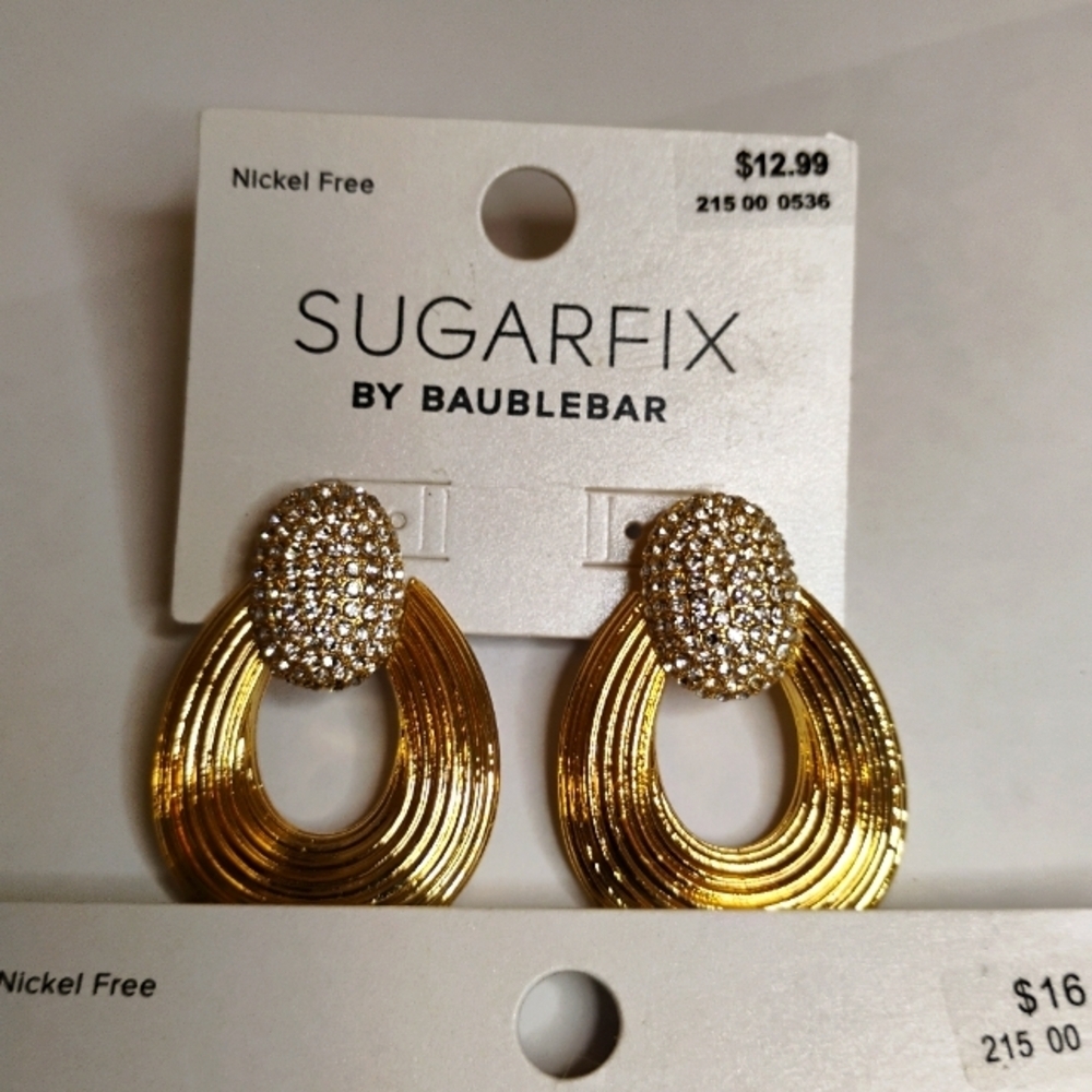 Sugar Fix by Baublebar Gold Tone Rhinestone Earring & Bracelet Set - Picture 4 of 5